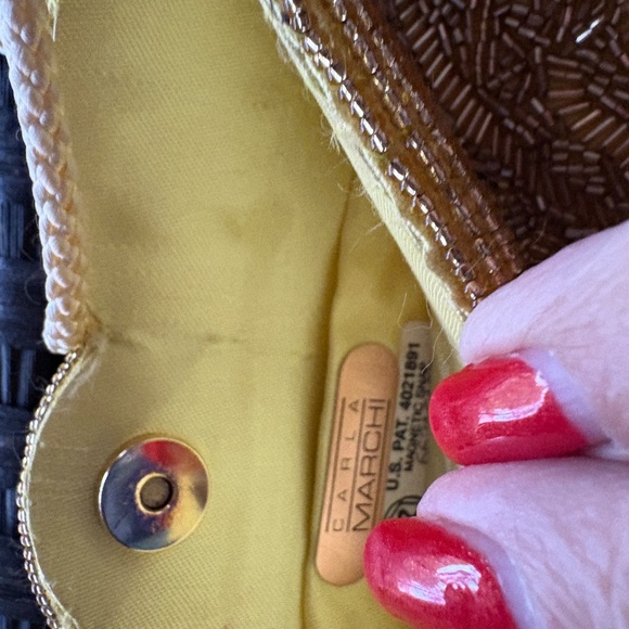 Gold Beaded shoulder Evening Bag - Picture 3 of 3